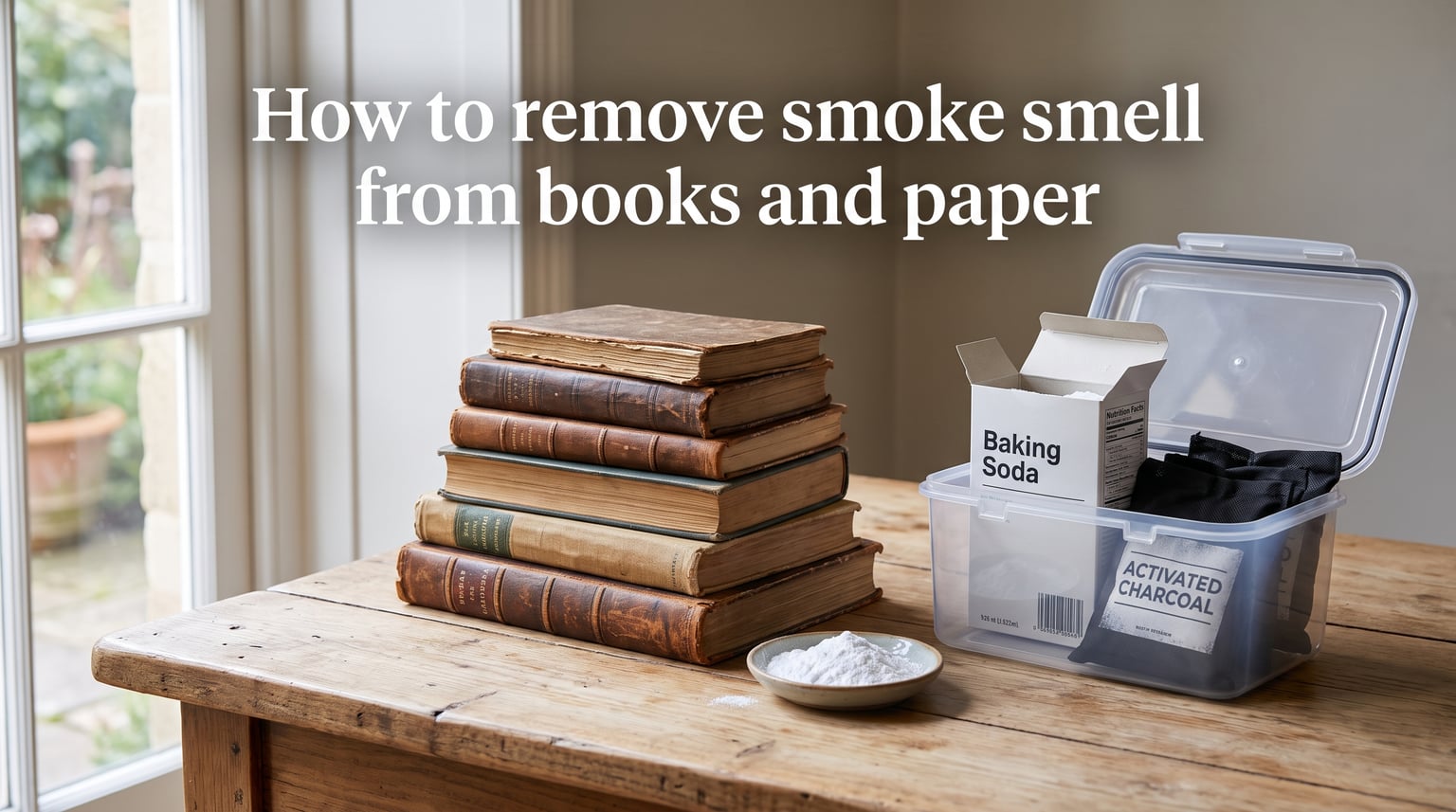 How to remove smoke smell from books and paper