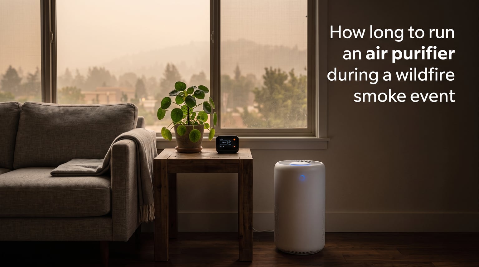 How long to run an air purifier during a wildfire smoke event