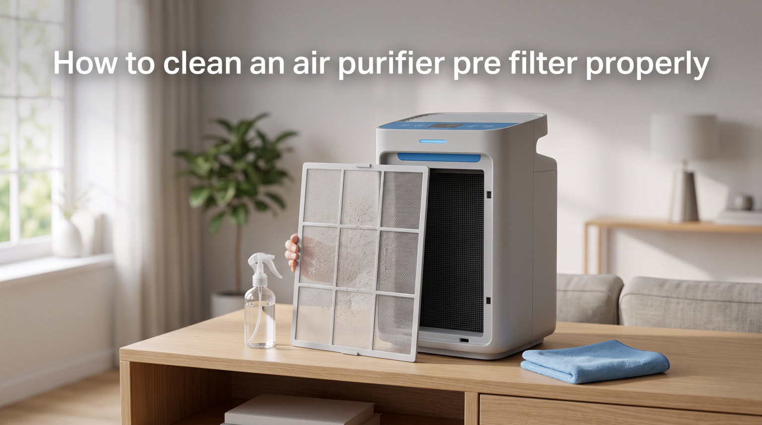 How to clean an air purifier pre filter properly