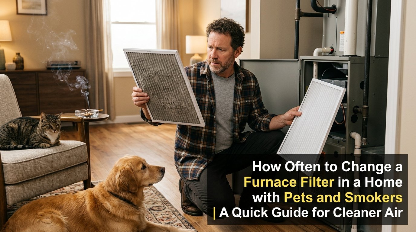 How often to change a furnace filter in a home with pets and smokers