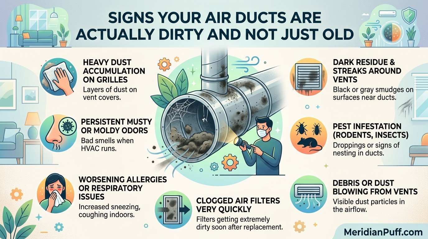 Signs your air ducts are actually dirty and not just old
