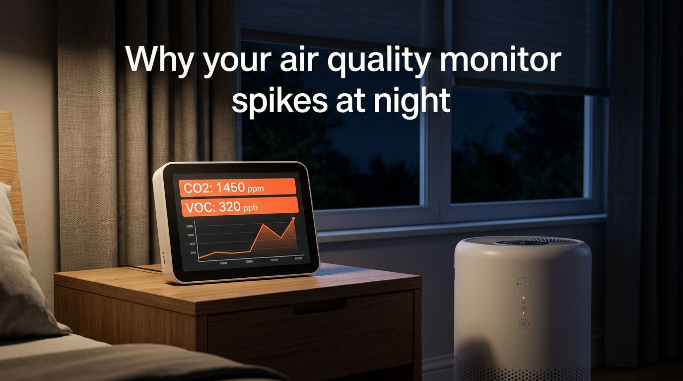 Why your air quality monitor spikes at night