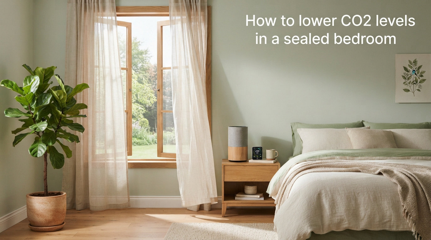 How to lower CO2 levels in a sealed bedroom