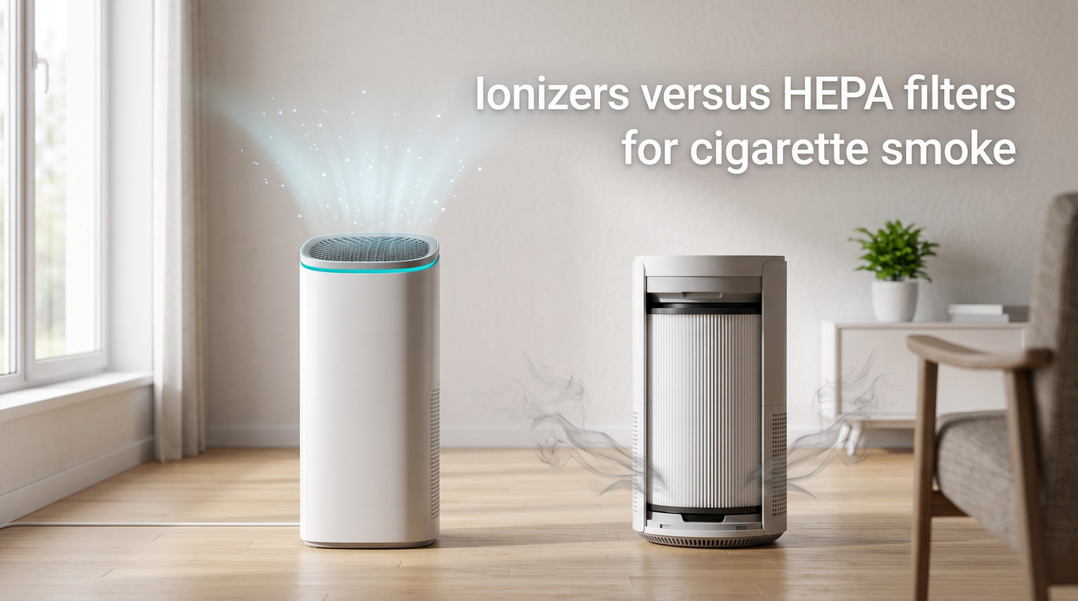 Ionizers versus HEPA filters for cigarette smoke