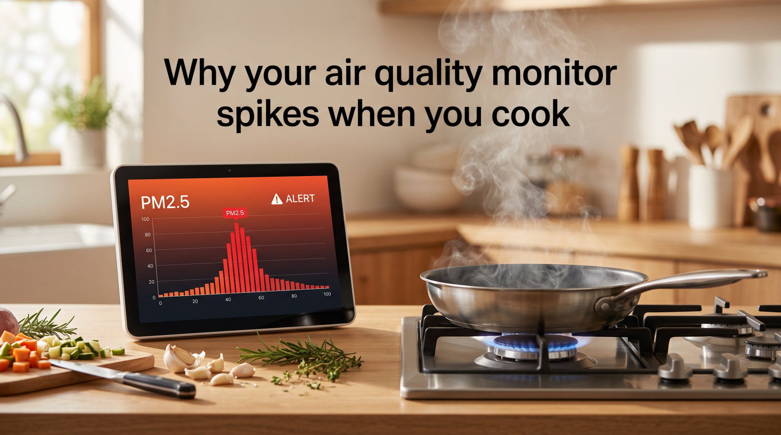Why your air quality monitor spikes when you cook