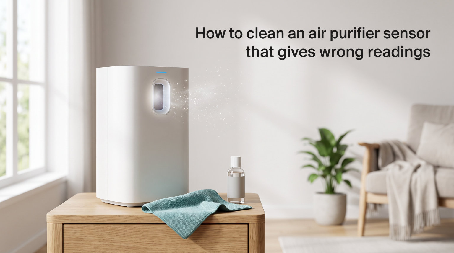 How to clean an air purifier sensor that gives wrong readings