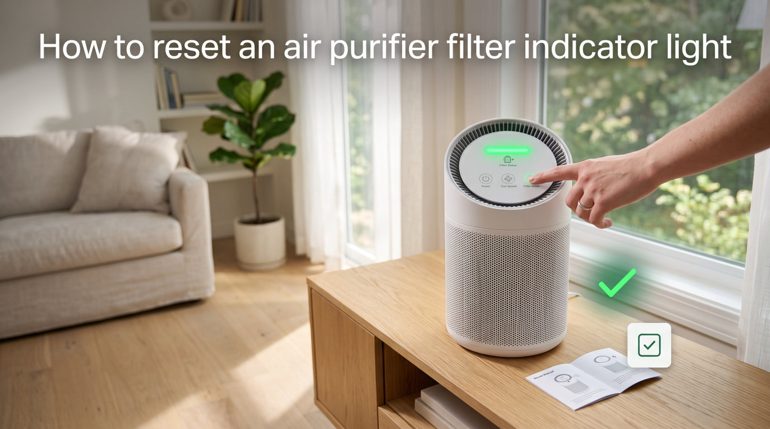 How to reset an air purifier filter indicator light