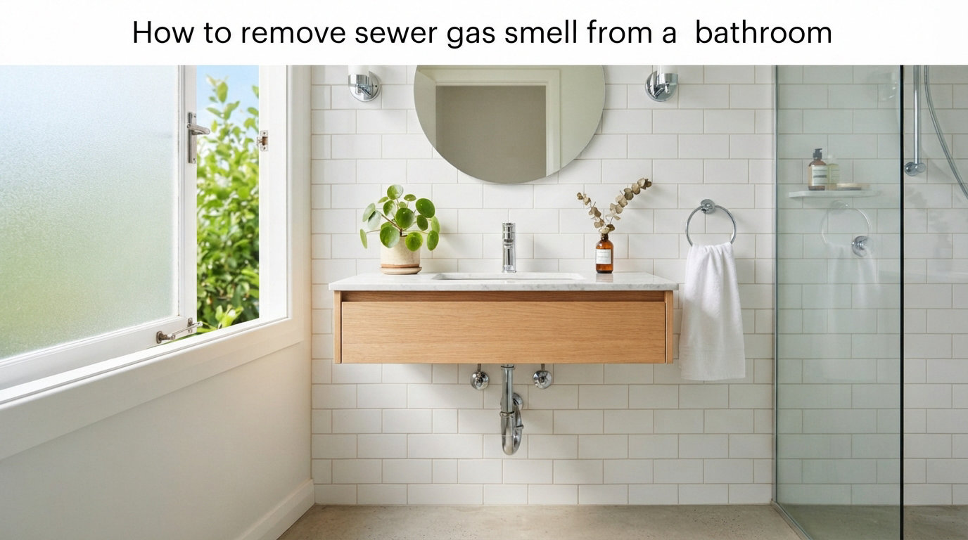 How to remove sewer gas smell from a bathroom