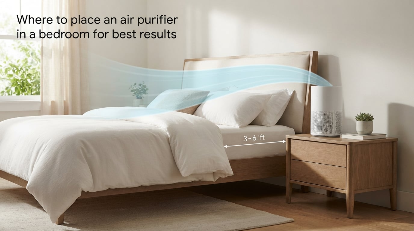 Where to place an air purifier in a bedroom for best results
