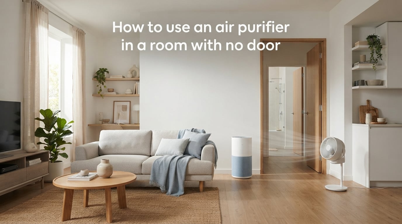 How to use an air purifier in a room with no door