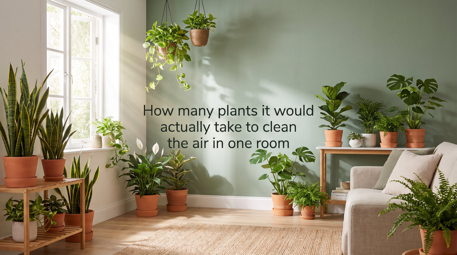 How many plants it would actually take to clean the air in one room