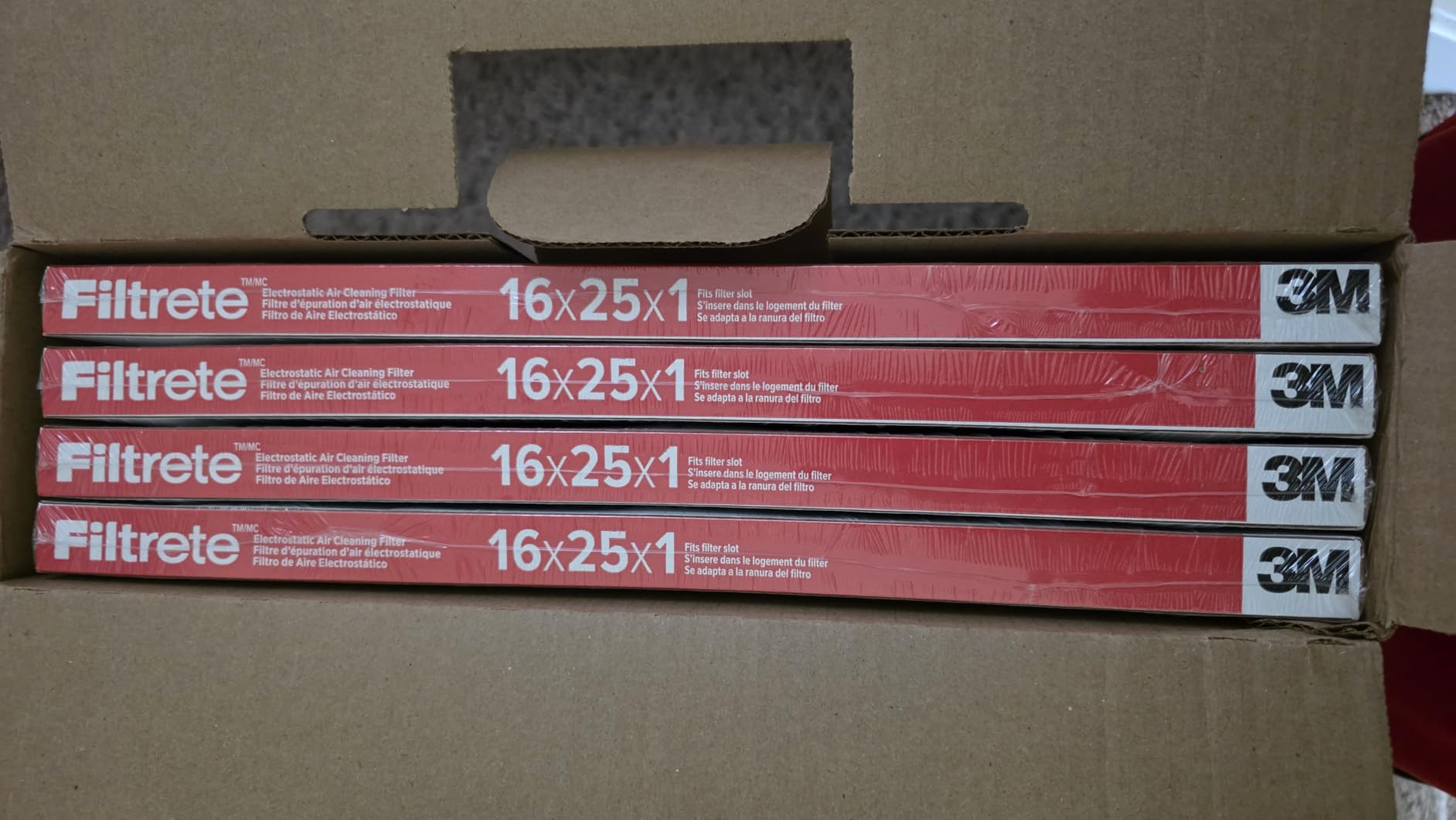 Filtrete 16x25x1 Air Filter, MERV 11, MPR 1000, Allergens & Pet Dander, 3-Month AC and Furnace Filters, Cleaner Air, Reliable Airflow, 4 HVAC Filters (Actual Size 15.68 x 24.68 x 0.81 in) customer photo 1