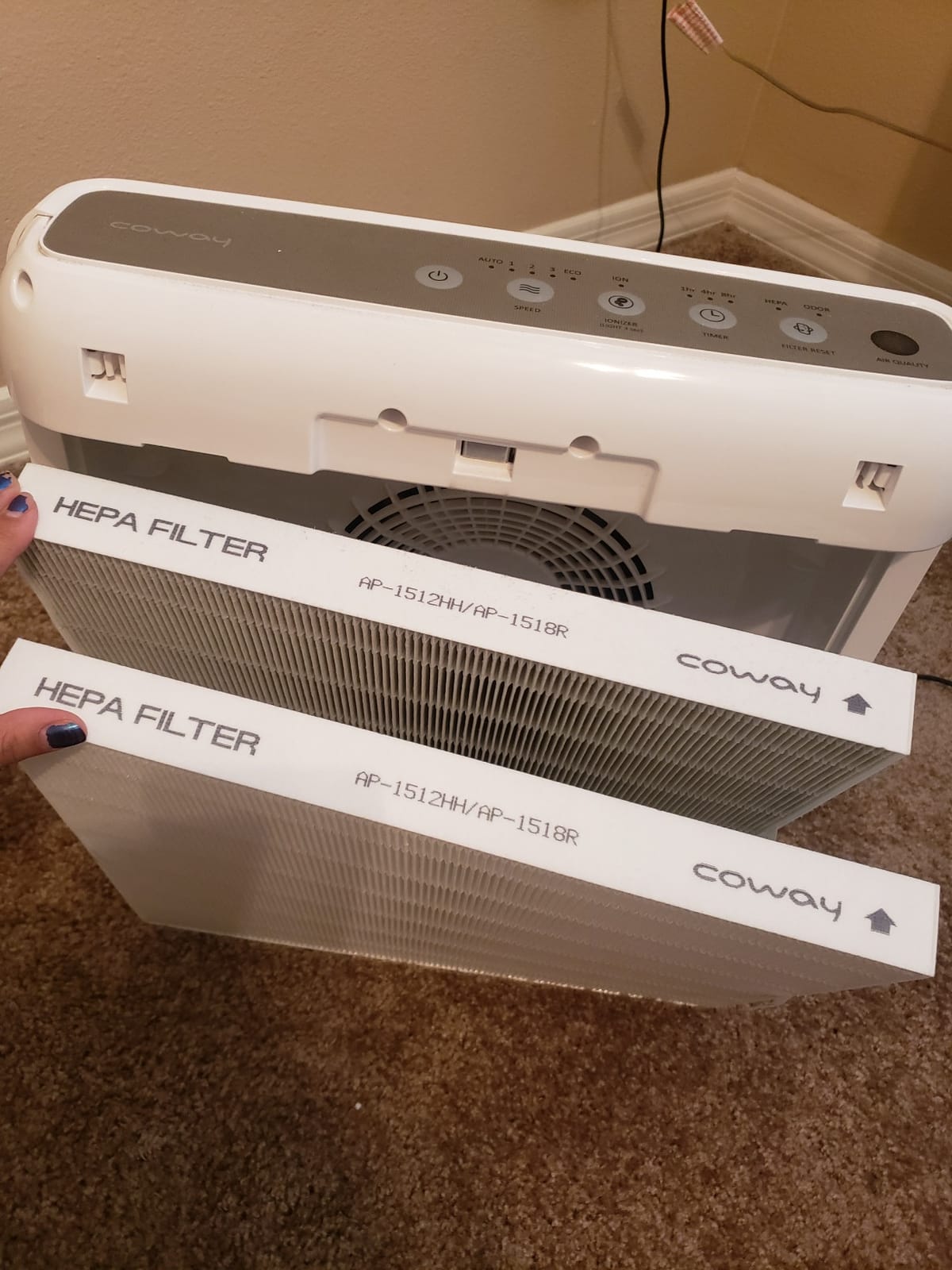 COWAY Airmega AP-1512HH & 200M Filter Replacement Set, HEPA Filter and Deodorization Filter, AP-1512HH-FP Fresh Starter, 3304899 customer photo 1