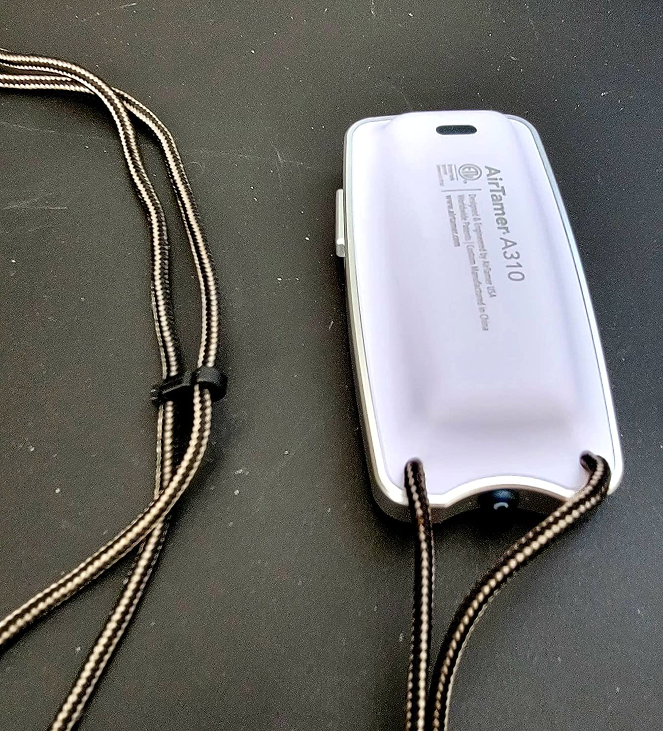 AirTamer A310 Personal Air Purifier Necklace | Rechargeable Wearable Air Cleaner for Travel, Office & Everyday Use - Silent, Lightweight, Black with Metal Case customer photo 2