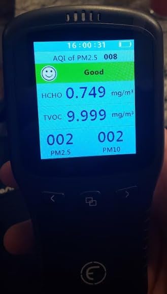 EG Air Quality Monitor, Formaldehyde Detector, Pollution Meter, Sensor, Tester; Detect & Test Indoor Pollution, TVOC Volatile Organic Compound Gas, PM2.5 2.5 Micron Particulate Matter Dust customer photo 2