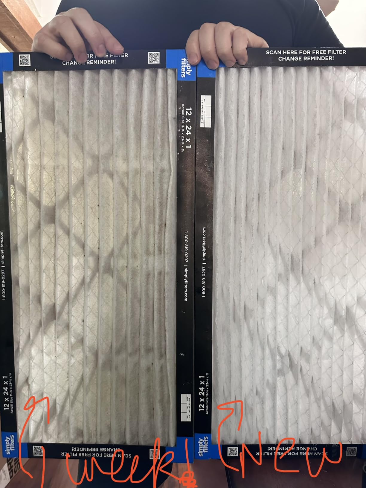 Simply 20x25x1 Air Filter, Merv 8, 6 Pack, For Home AC Furnace & HVAC (Actual Size: 19.75