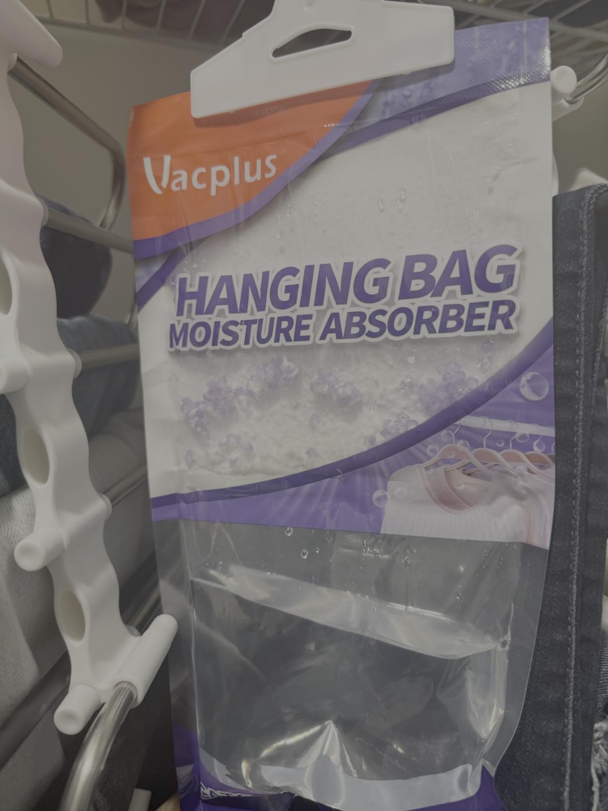 Vacplus Moisture Absorber, 9.8 OZ Hanging, Strong Absorption, Unscented, 10 Pack | Closet, Enclosed Spaces, Bathroom, Odor Eliminator, Dehumidifier Bags customer photo 2