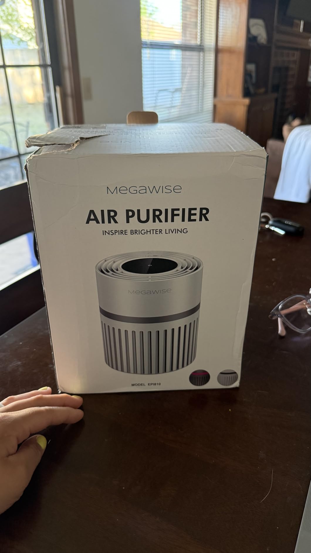 MEGAWISE Portable Air Purifier, H13 True HEPA 3-in-1 Filter, 99.97% 0.3 Micron Filtration, Dust Smoke Pet Dander, Ozone Free, Ultra-Quiet 24dB, Small Tabletop Air Cleaner for Bedroom Home Office customer photo 2