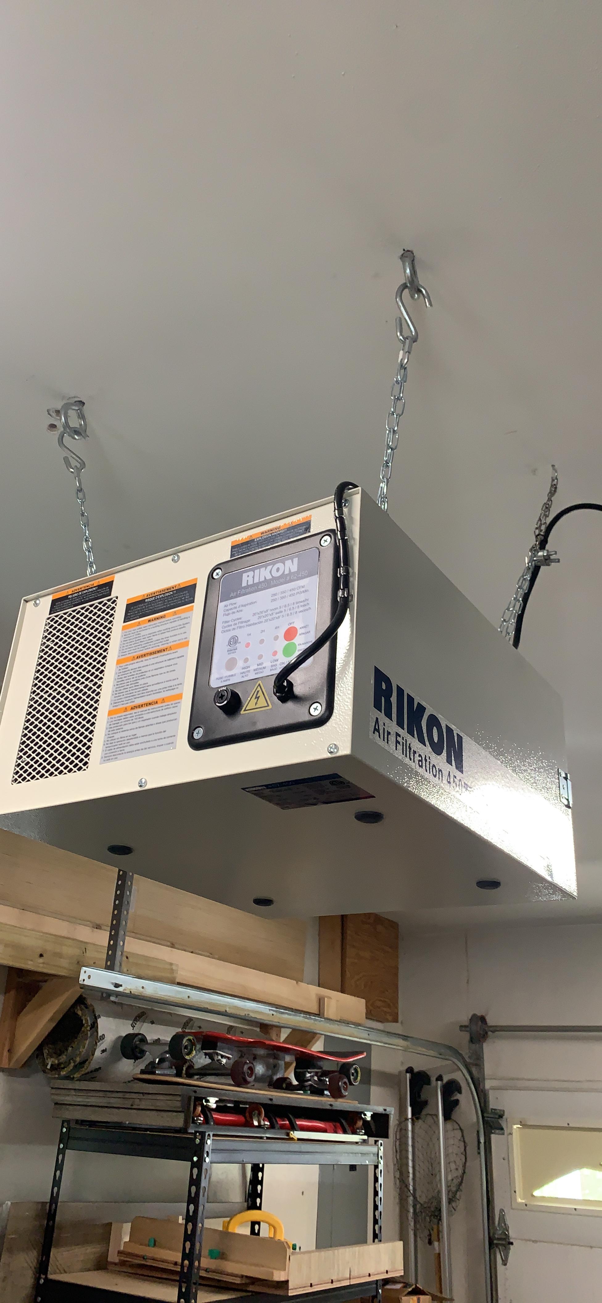 RIKON 62-450 3-Speed Remote-Controlled Air Filtration System (250/350/450 CFM) for Large Rooms up to 400 Square Feet customer photo 1