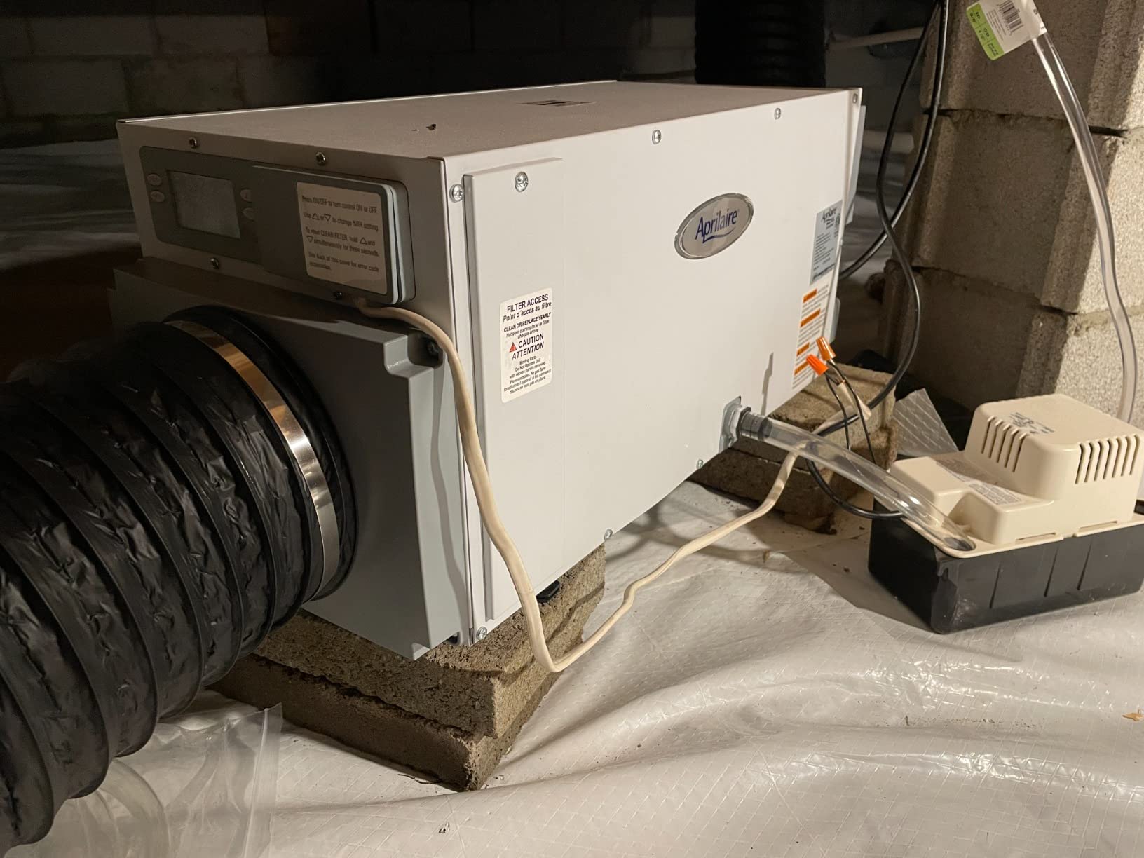 AprilAire E070 Pro 70-Pint Crawl Space Dehumidifier with Drain Hose, Commercial-Grade Whole-House Dehumidifier for Crawlspace, Basement, or Whole Home up to 2,200 sq. ft. customer photo 1