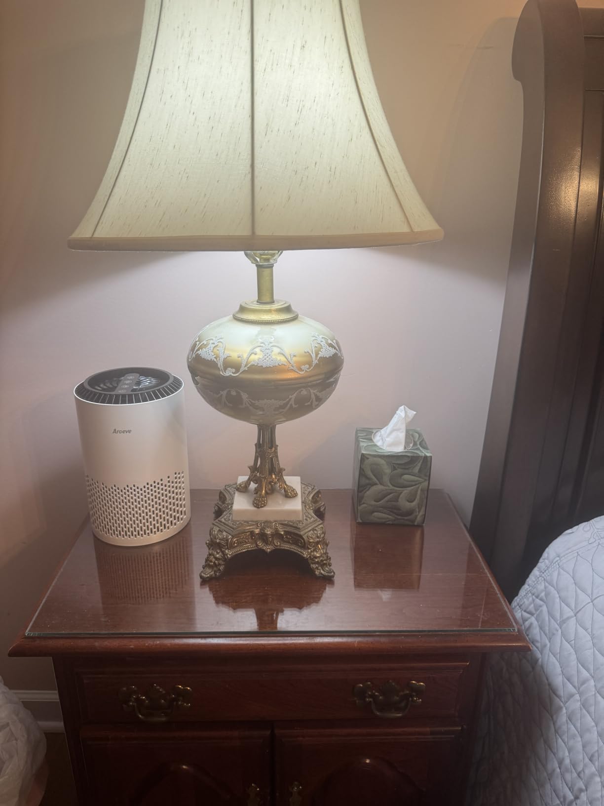 AROEVE Air Purifiers for Bedroom Home, Air Purifier For Smoke Pollen Dander Hair Smell Air Cleaner with Sleep Mode Speed Control For Bedroom Office, MK01- White(Available for California) customer photo 1