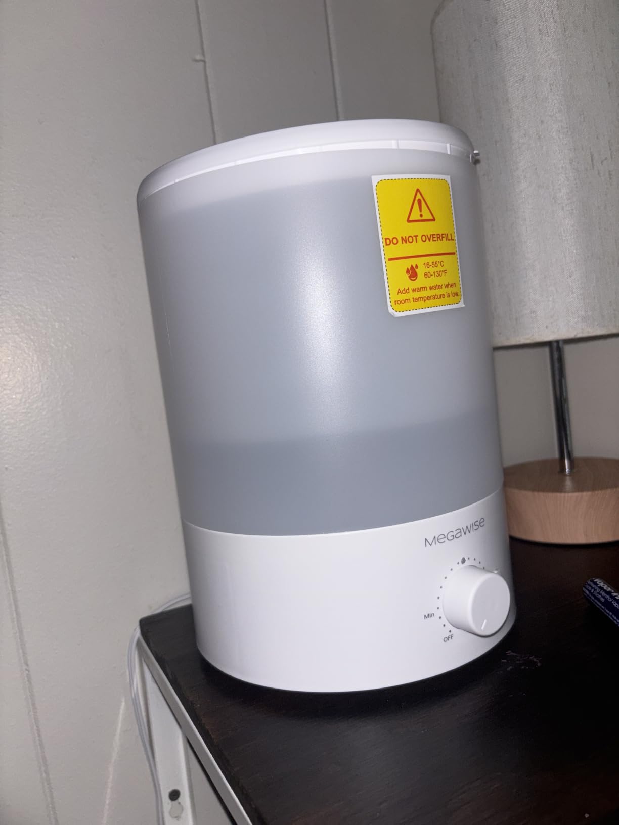 MegaWise Healthy Top-Refill Cool Mist Humidifiers for Bedroom, 24dB Ultrasonic Air Vaporizer with Water Filter for Baby [PP Material], Colorful Night Light, 1 Gal Essential Oil Diffuser, Auto Shut Off customer photo 1
