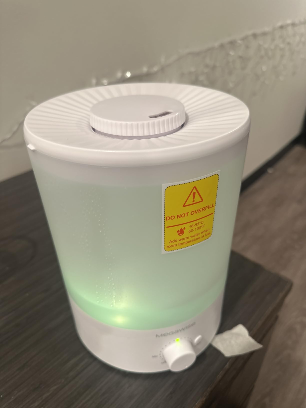 MegaWise Healthy Top-Refill Cool Mist Humidifiers for Bedroom, 24dB Ultrasonic Air Vaporizer with Water Filter for Baby [PP Material], Colorful Night Light, 1 Gal Essential Oil Diffuser, Auto Shut Off customer photo 2