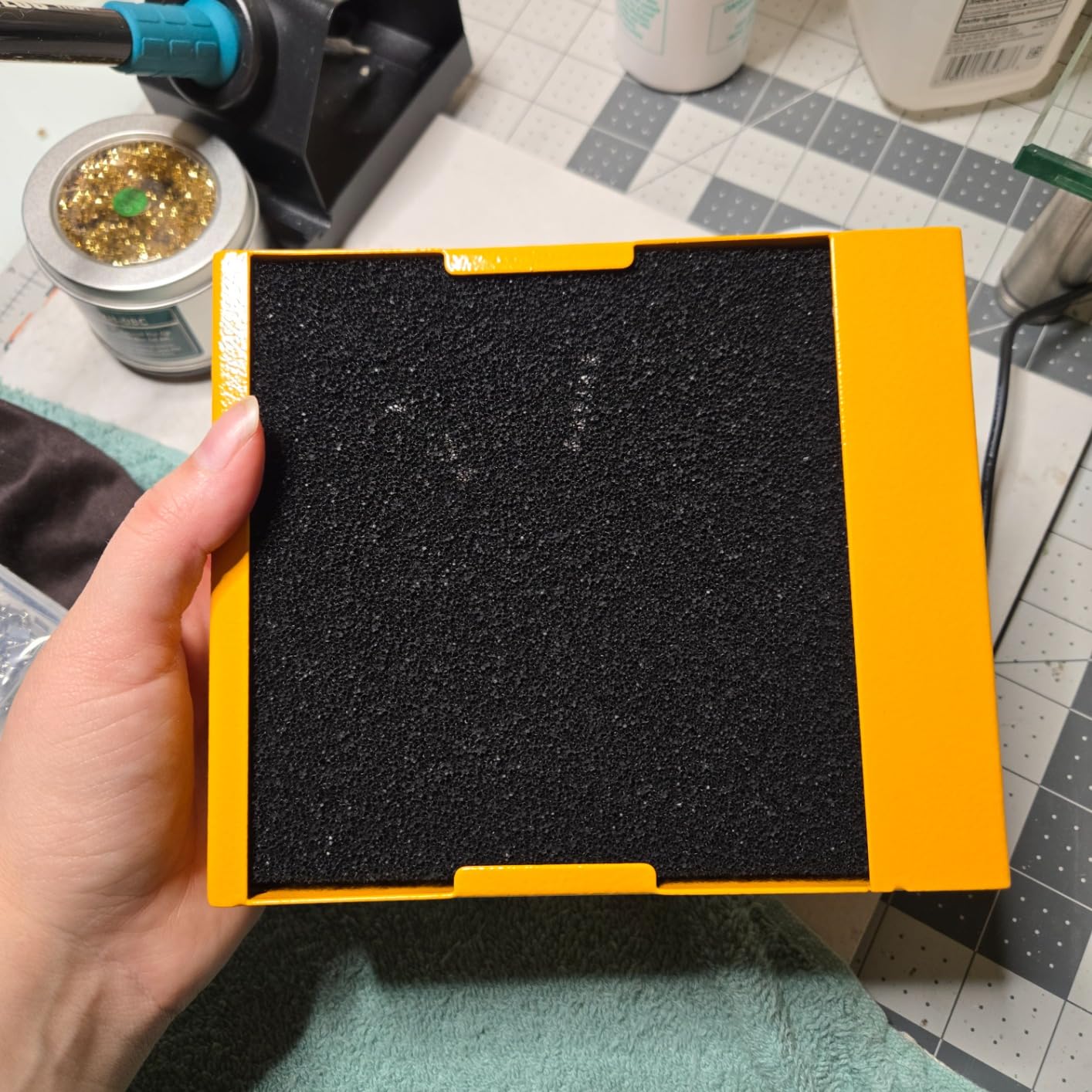 Solder Fume Extractor Smoke Absorber Remover Smoke Prevention Absorber Smoke Fan 12V Soldering Fan DIY Working Fan Fume Extractor for Soldering Station Stained Glass Laser Cutter Repairing DIY Hobby customer photo 1