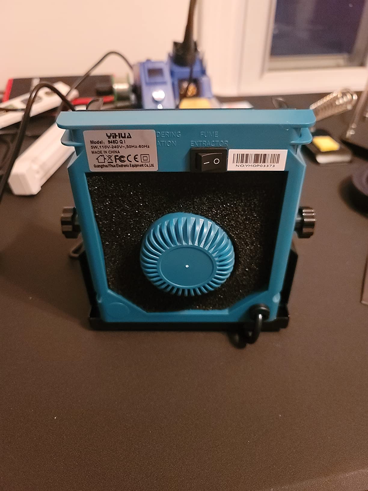 YIHUA 948DQ-I Solder Fume Extractor Fan Solder Smoke Absorber Remover Tiltable Angle with 8 Extra Fan Filters for Soldering Wood Burning and more customer photo 1