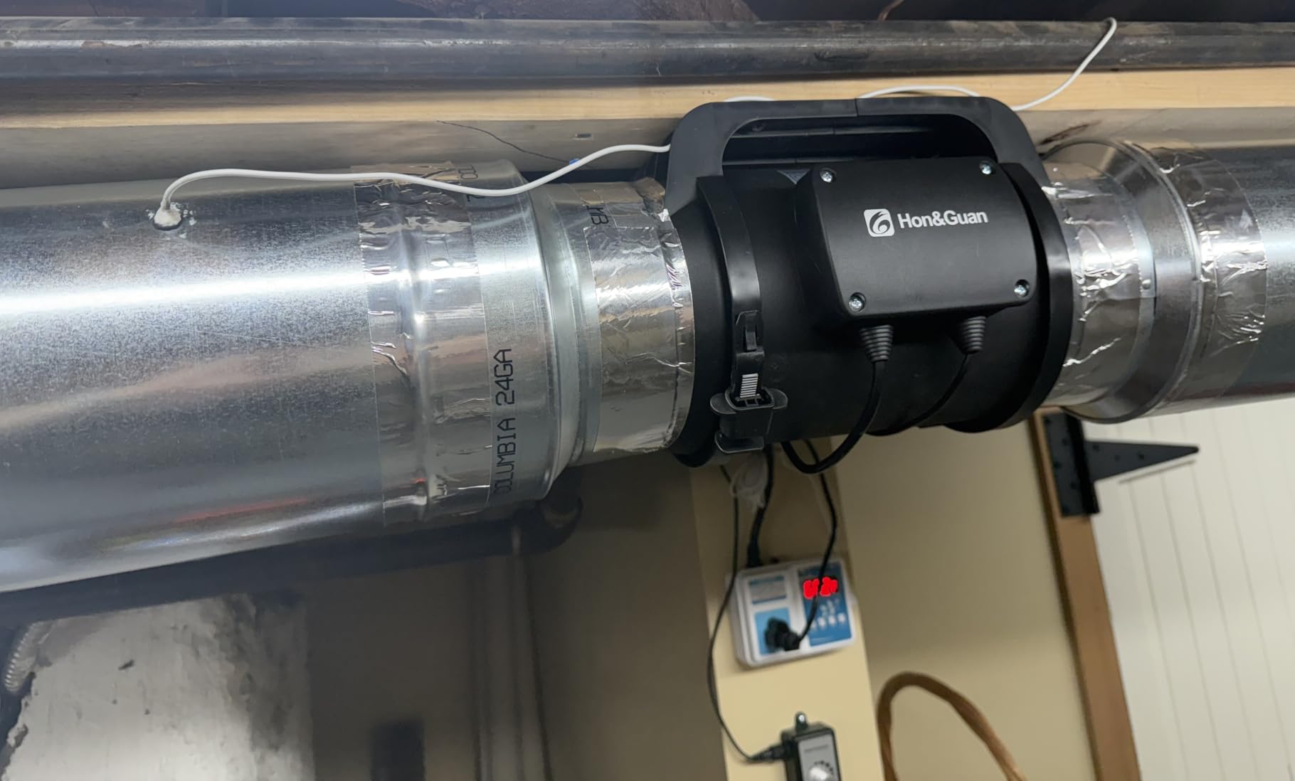 Hon&Guan Inline Duct Fan 469 CFM, 6 inch inline fan with Variable Speed Controller EC Motor, 6 inch Duct Fan for Heating Cooling Booster, Grow Tents, Hydroponics. customer photo 2