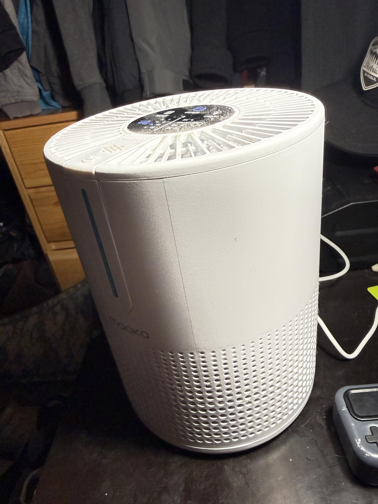 MOOKA Air Purifier for Bedroom Home Dorm 430 Ft², Compact HEPA Air Cleaner | 15dB Quiet Sleep Mode, Aroma Function, Desktop, Office, M01 White customer photo 1