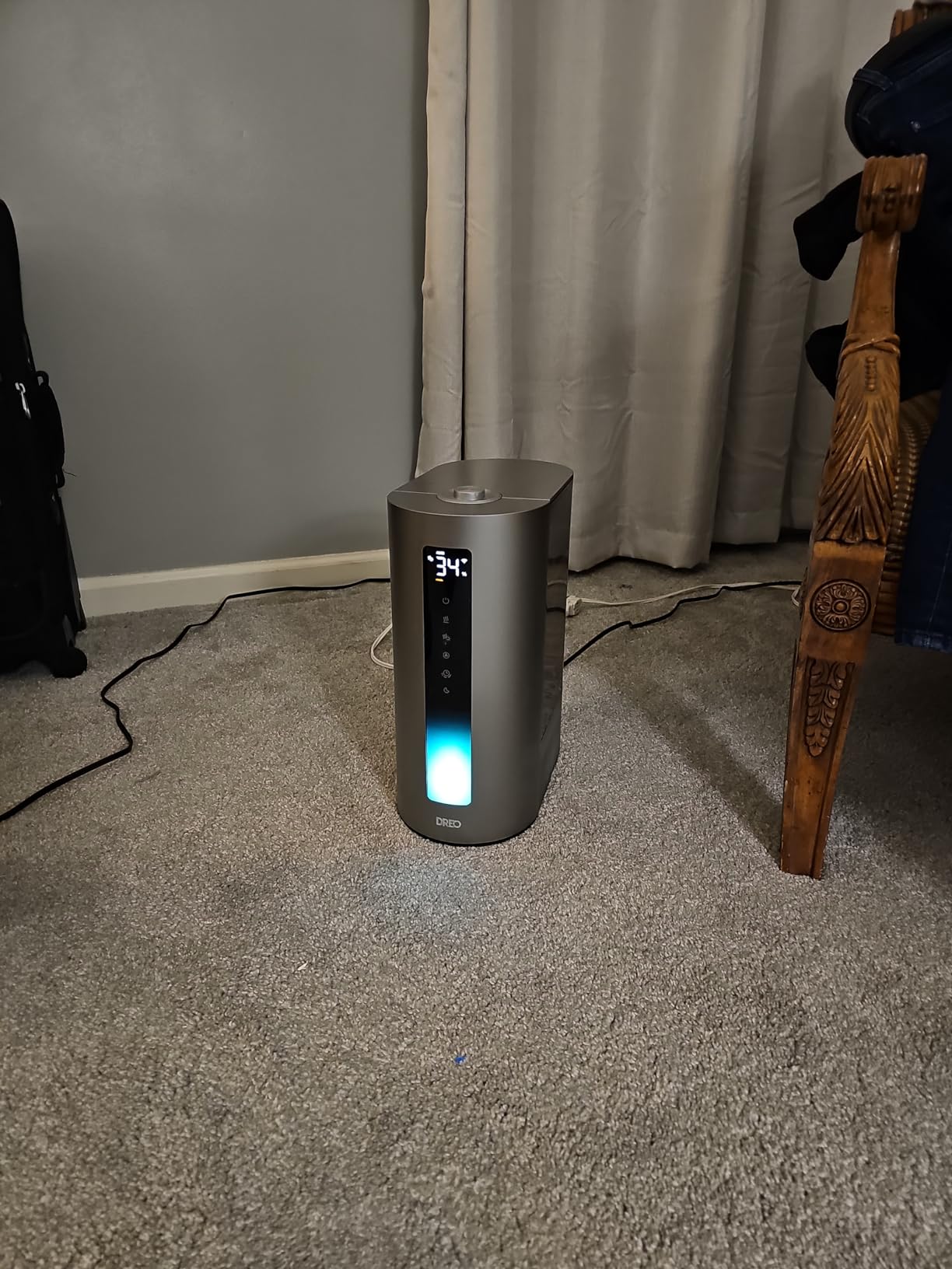 DREO 6L Smart Humidifiers for Bedroom, Warm & Cool Mist for Large Room, 60-Hour Quiet Runtime, 500ML/H Output, Smart Humidity Sensor, Indicator Light, App Control, Works with Alexa & Google, Silver customer photo 1