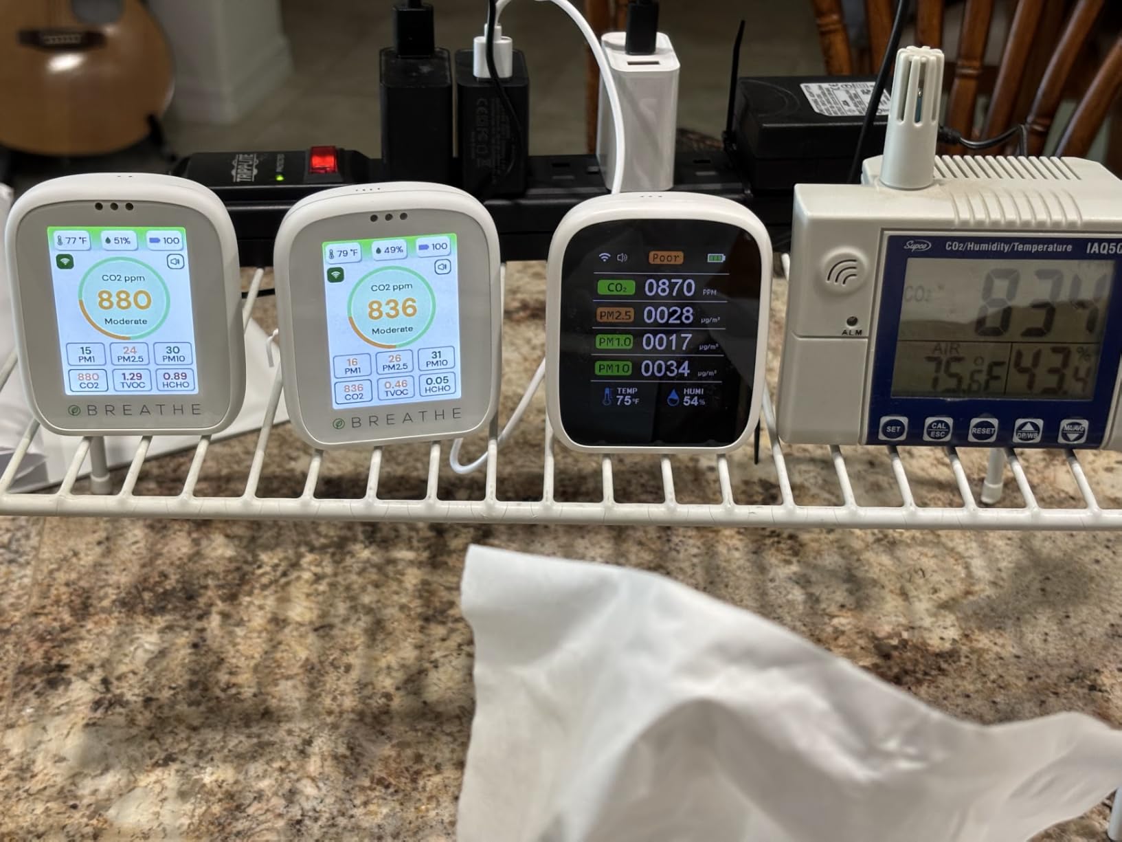 BREATHE Airmonitor Plus Indoor Air Quality Monitor w/CO2, PM & App. Gen 2. | Professional-Grade NDIR Sensor, PM1, PM10, TVOC, Formaldehyde, Smart Alerts, 90-Day History, CSV Export. 6 Hour Battery Life. customer photo 1
