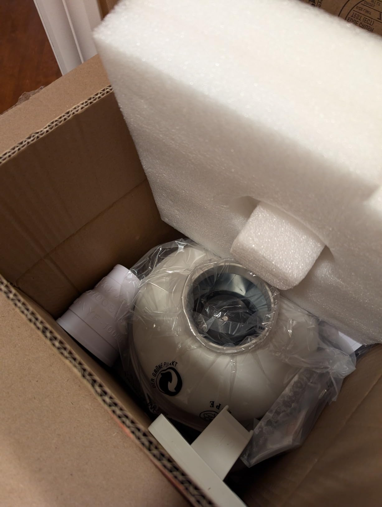 4 inch Radon Fan Installation Kit - 2 Speed Radon Mitigation Fan 260/188CFM Inline Centrifugal Fan with Rubber Couplers (4 inch x 3 inch) and Air Pressure Indicator customer photo 2