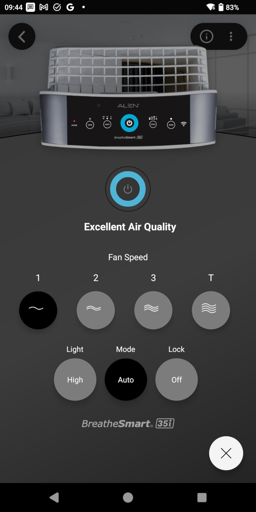 Alen 35i HEPA Air Purifier, Essential Filter, Covers 1,400 Sq Ft | For Allergens, Dust, Viruses, Dander, Pet Fur with True HEPA filter. App to Control & Data customer photo 1