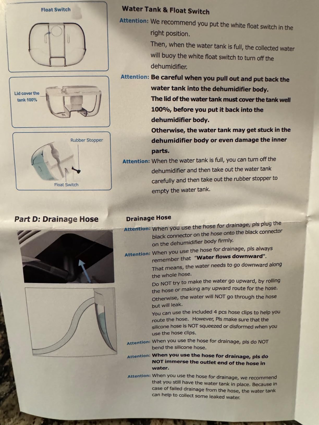 Dehumidifier with Drain Hose. Litever Small Portable Dehumidifier. Auto-OFF. Drain Hose for Continuous Drainage. Effective for Small Bathroom Pantry Closet Basement Wardrobe Gun safe RV Trailer Camper customer photo 2