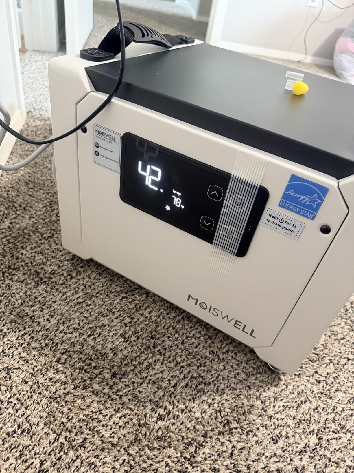 70 Pints Commercial Dehumidifier with Pump, Portable Crawl Space Dehumidifiers for Basement and Home, Energy Star Efficient Certified, Automatic Defrost | MOISWELL Defender ME-7S customer photo 2