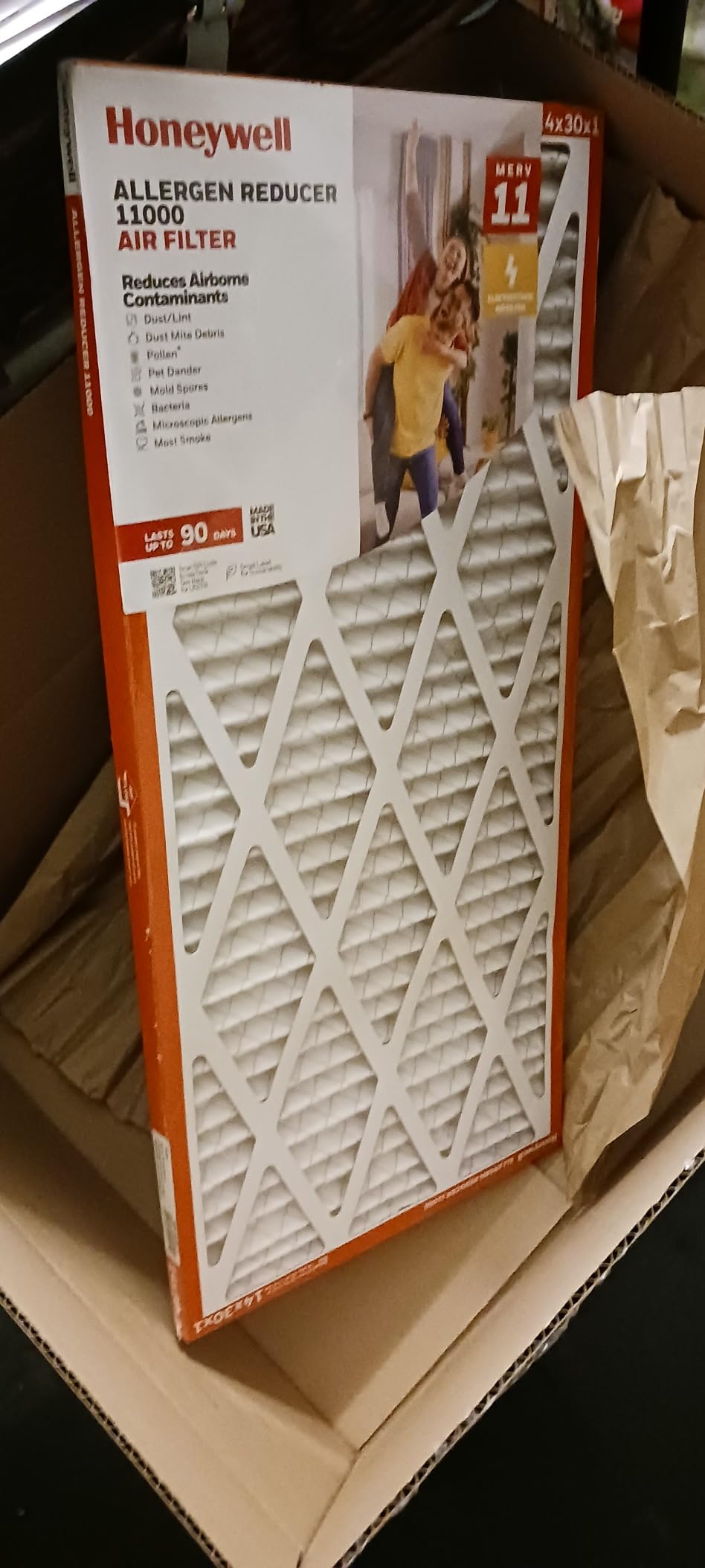 Honeywell 16x25x1 MERV 11 Allergen Reducer 11000 Electrostatic Pleated HVAC AC Furnace Air Filter (4-Pack) | Replacement Filter for Home Use | Made in USA customer photo 2
