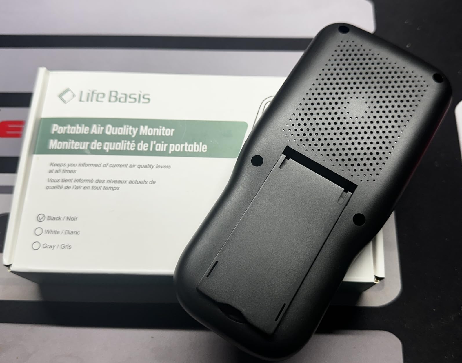 LifeBasis Air Quality Monitor Indoor, 11-in-1 Air Quality Detector | Air Meter Test AQI, PM1.0, PM2.5, PM10, CO2, TVOC, HCHO, Particles, Temperature and Humidity with Alert - Black customer photo 2