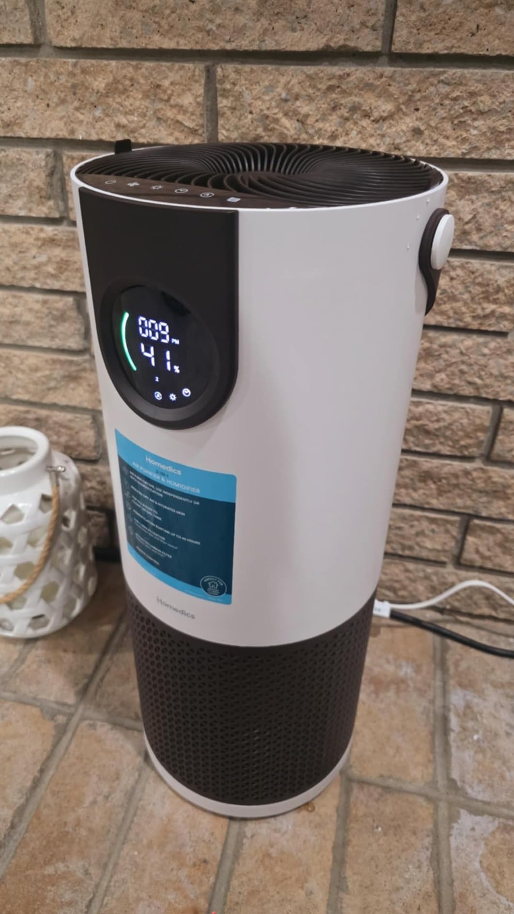 Homedics 2-in-1 Air Purifier & Evaporative Humidifier for Large Rooms | HEPA Air Cleaner, Filtered Humidification, Digital Air Quality Sensor, Auto Mode, Tower Design for Home, No Visible Mist customer photo 1