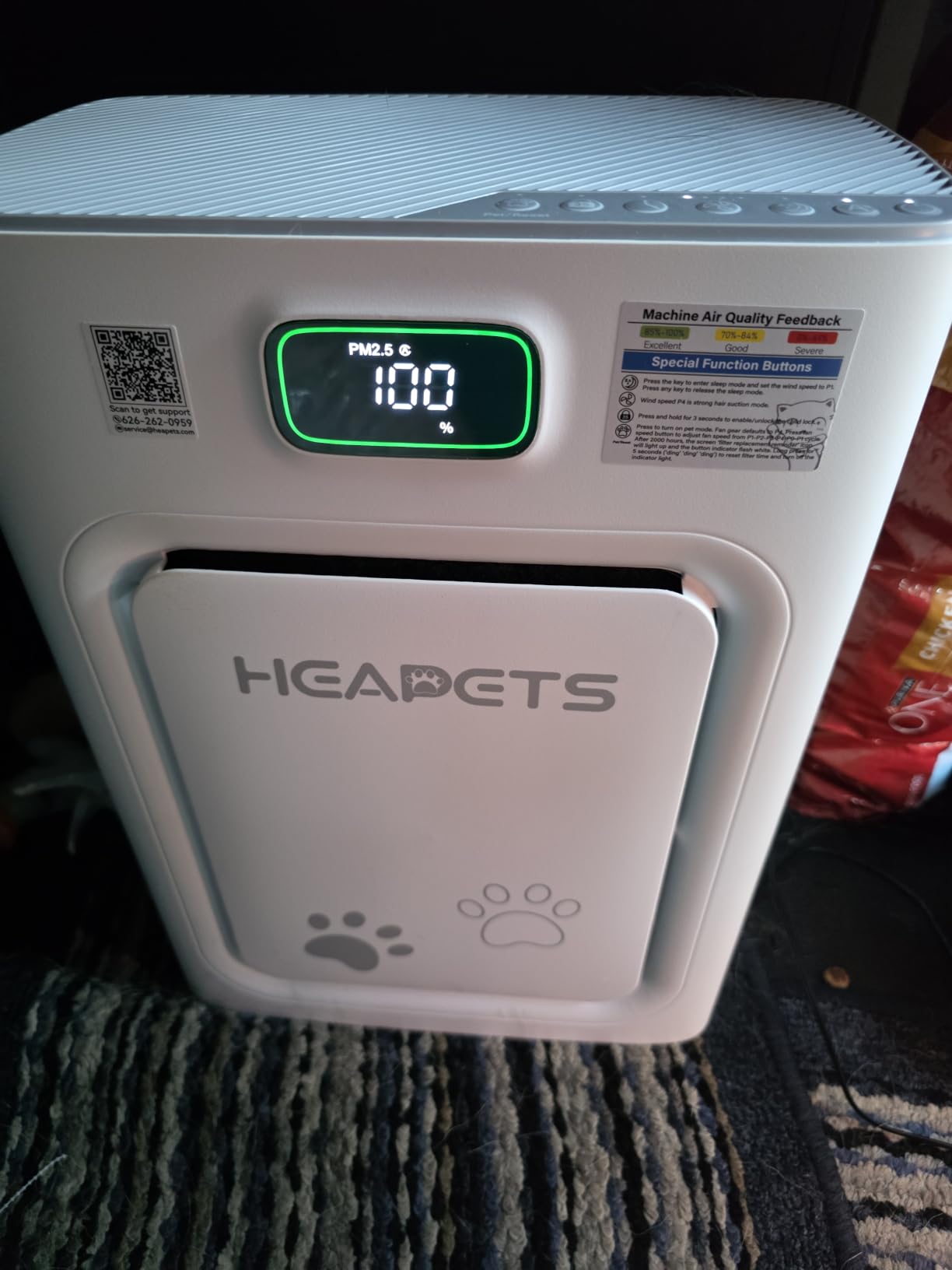 Pet Air Purifier for Home Large Room 2500 Sq Ft, H13 HEPA Double-Sided Filter with Washable Pre-filter, Adsorbs Pet Hair Dander Odor Allergies Smoke Dust,PM2.5 Air Quality Monitor,Auto Mode,P358 Grey customer photo 2