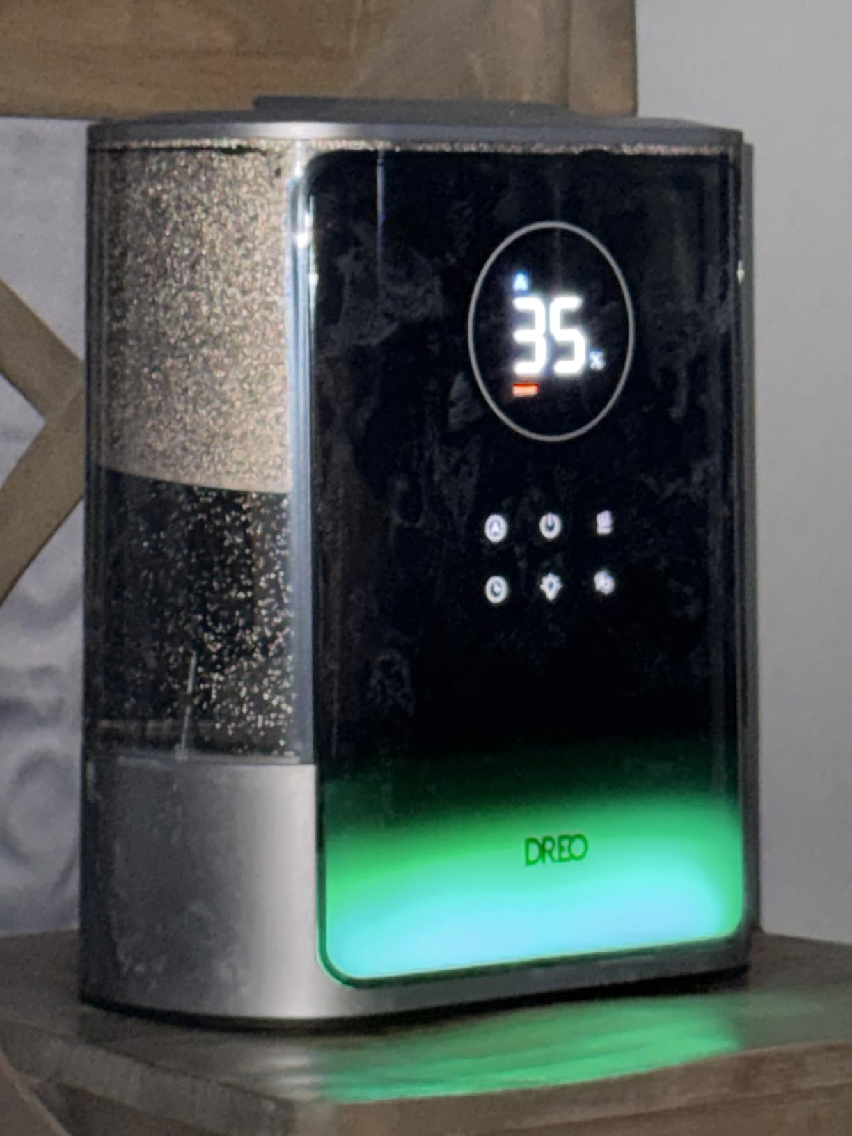 DREO 8L Smart Humidifier Large Room, 80H Runtime, Warm & Cool Mist, HM717S, Up to 600ft², Precise Humidity Control, 1500+RGB Light, 28dB, Humidifiers for Bedroom, Plants, Baby, Supports APP/Voice/Alexa customer photo 1