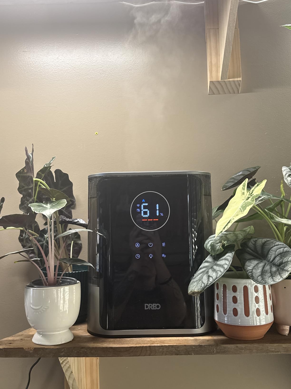 DREO 8L Smart Humidifier Large Room, 80H Runtime, Warm & Cool Mist, HM717S, Up to 600ft², Precise Humidity Control, 1500+RGB Light, 28dB, Humidifiers for Bedroom, Plants, Baby, Supports APP/Voice/Alexa customer photo 2