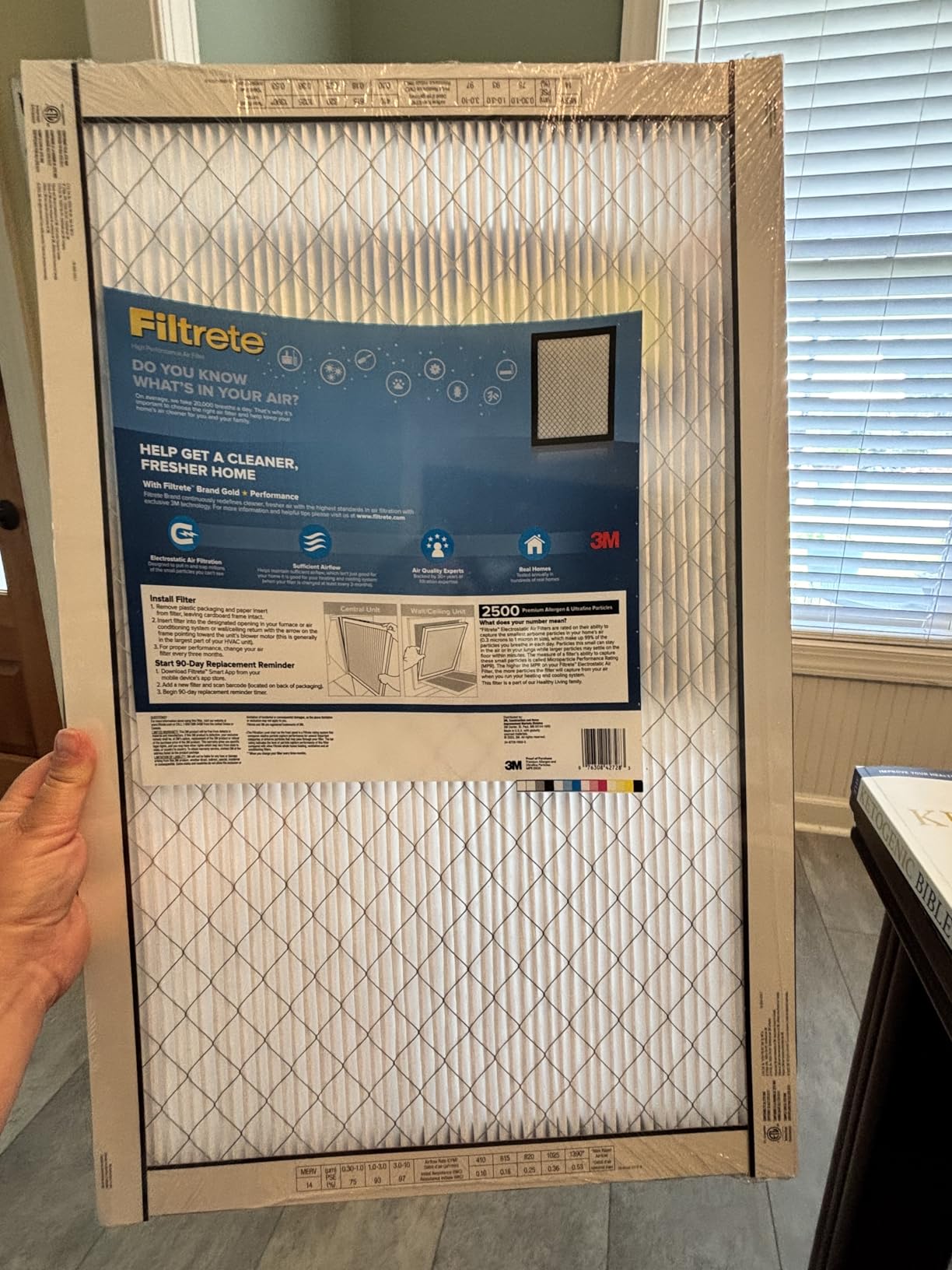 Filtrete 20x25x1 AC Furnace Air Filter, MERV 14, MPR 2500, High Performance Premium Allergen, Ultrafine Particles, Bacteria & Virus Filter, CERTIFIED Asthma & Allergy Friendly, 4-Pack customer photo 2