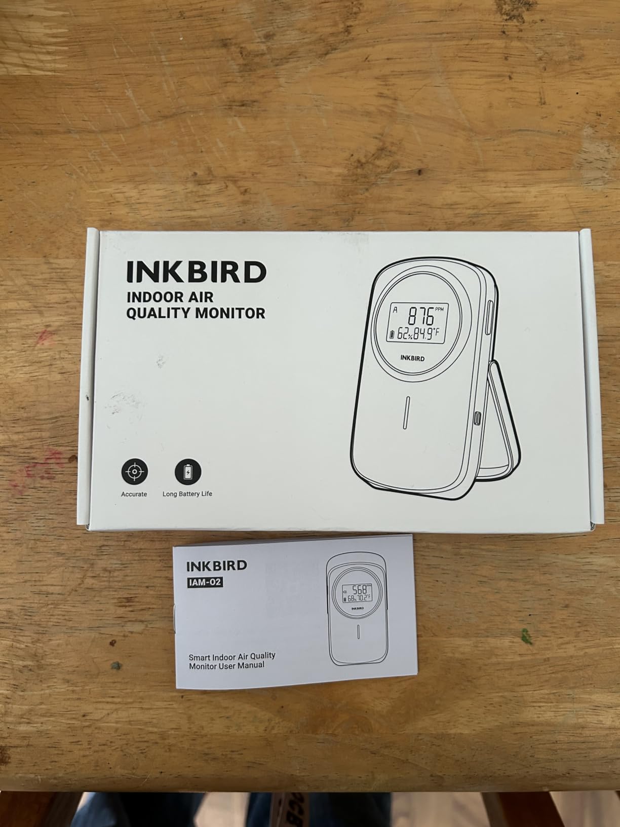 INKBIRD Indoor Air Quality Monitor Ndir CO2 Detector in Home, Room | 3 in 1 Battery Powered CO2 Monitor for Carbon Dioxide & Temperature & Humidity for Home, Office, RV, Grow Tent (IAM-O2) customer photo 1