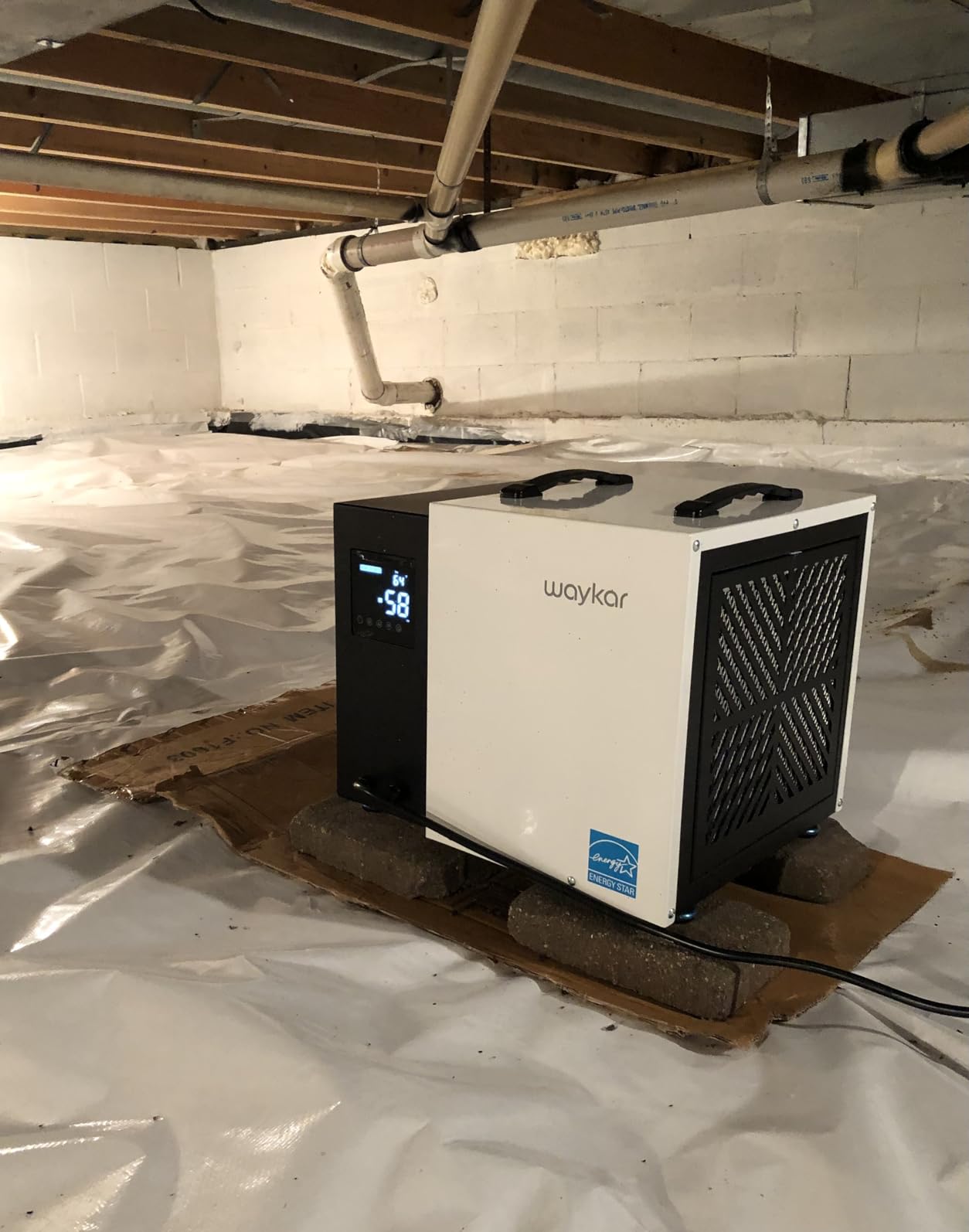 Waykar 125 Pint Crawl Space Dehumidifier with Pump & Drain Hose for Basements, Commercial & Water Damage Spaces up to 6500 Sq. Ft., Compact, Strong Dehumidification, 5-Year Quality Coverage customer photo 2