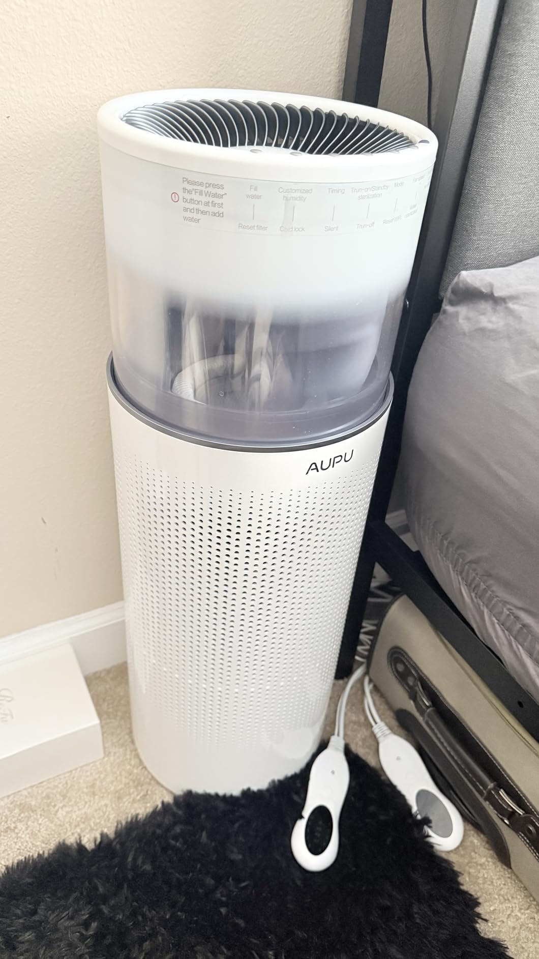 AUPU Air Purifier & Evaporative Humidifier 2-in-1, Safety Certified, Visible Turbo Fan, 5-Speed Settings, Top-Fill Design & Large Water Tank, True HEPA Filter for Large Room & Home Pets, Quiet Sleep Mode customer photo 1