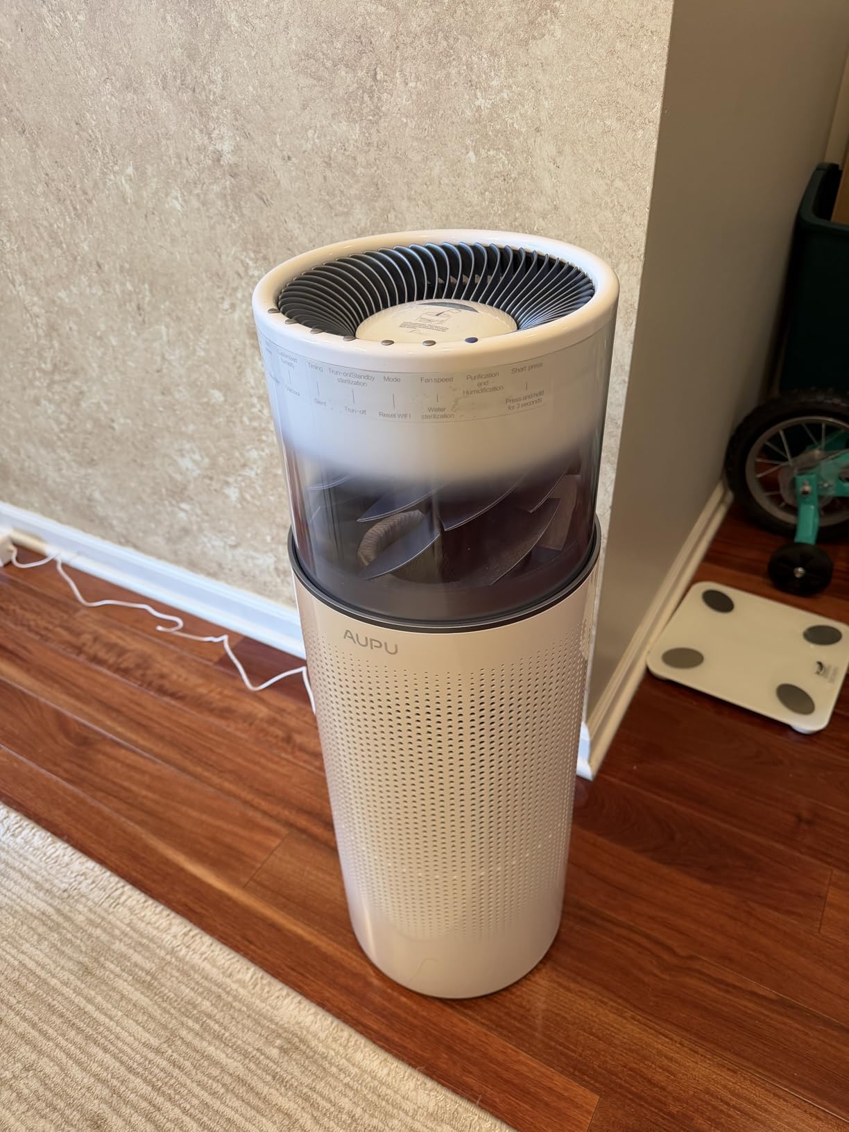 AUPU Air Purifier & Evaporative Humidifier 2-in-1, Safety Certified, Visible Turbo Fan, 5-Speed Settings, Top-Fill Design & Large Water Tank, True HEPA Filter for Large Room & Home Pets, Quiet Sleep Mode customer photo 2