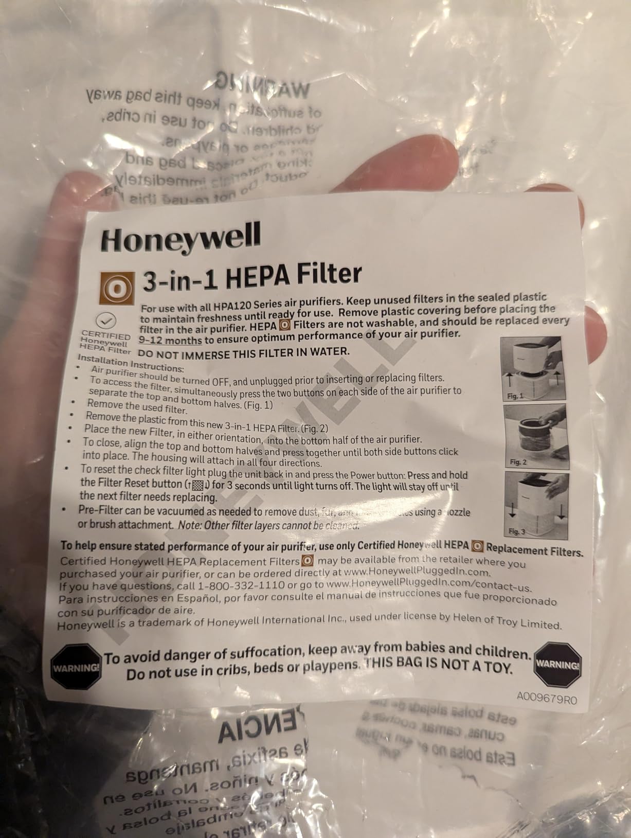 Honeywell Allergen Plus Compact HEPA Small Room Air Purifiers, Black | Honeywell air purifiers for home, Up to 530 ft, Quiet HEPA air purifiers for bedroom, 3-in-1 filter, HPA125B customer photo 1