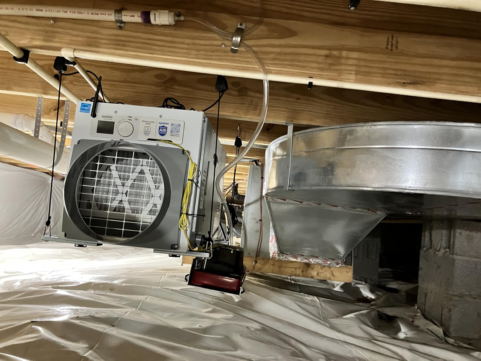AprilAire E080W Smart Wi-Fi Whole-House Dehumidifier, 80-Pint Energy Star Commercial Dehumidifier for Basement, Crawl Space & Home up to 4,400 Sq.Ft. with Pump, Drain Hose, Hanging Kit, MERV 11 Filter customer photo 1